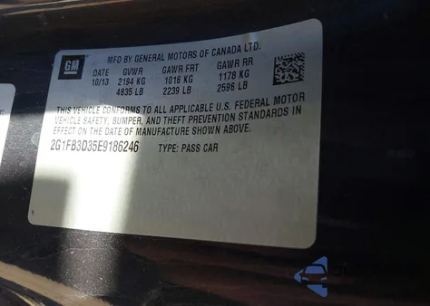 2014 Chevrolet Camaro 1Lt из США, поврежденный, VIN 2G1FB3D35E9186246